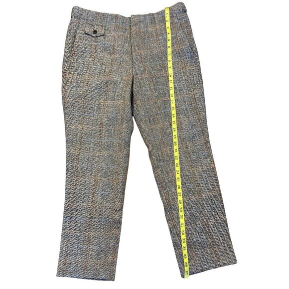 Asos Harris Tweed 100% Wool Cropped Trouser 32 Brown Multicolor Herringbone - Picture 13 of 16